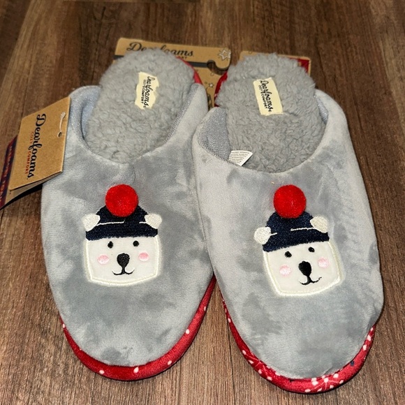 Dearfoams Polar Bear Women’s Slippers NWT size M (7/8) - Picture 1 of 2